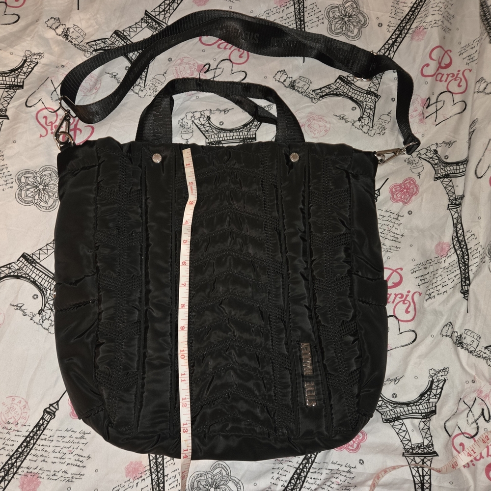 Steve Madden Quilted Puffer Black Tote Bag - Picture 7 of 7